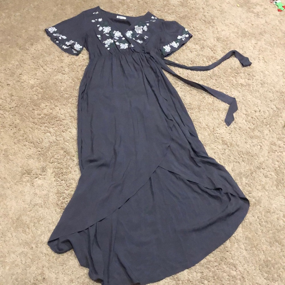 Wrap dress with floral detail